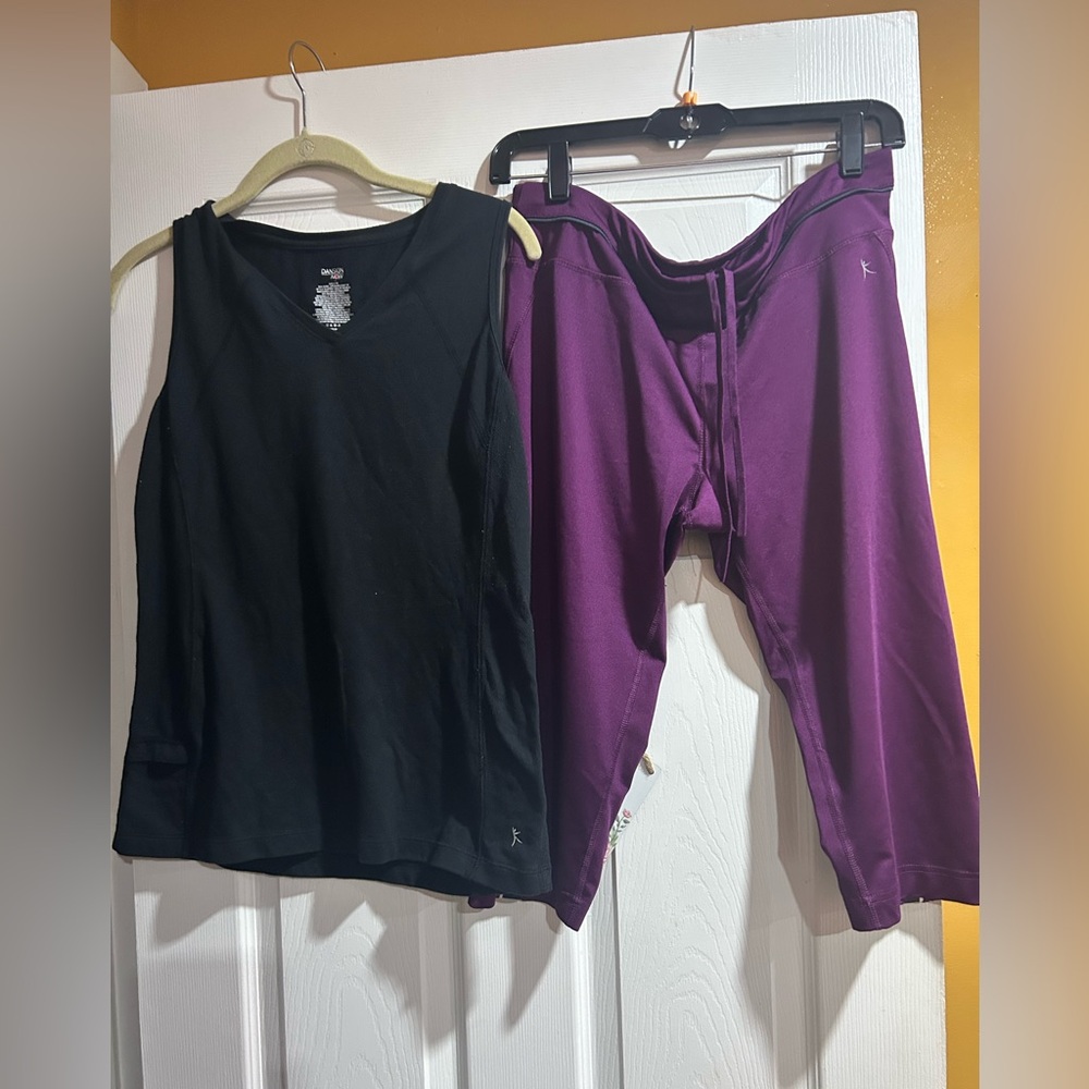 Danskin Now Black and Purple Leggings and Top
